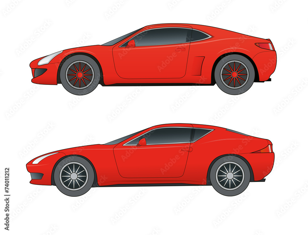 Sportwagen,rot, markenneutral
