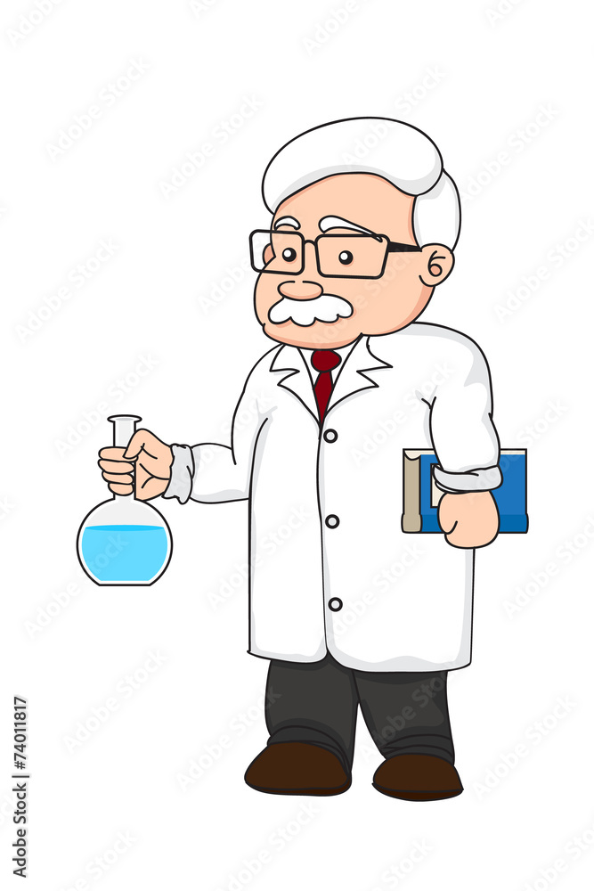 illustration of a chemistry or scientist on white background illustration of a chemistry or scientist on white background
