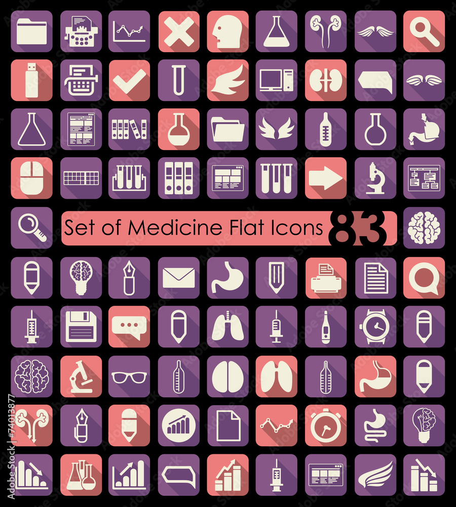 Set of medical flat icons Set of medical flat icons