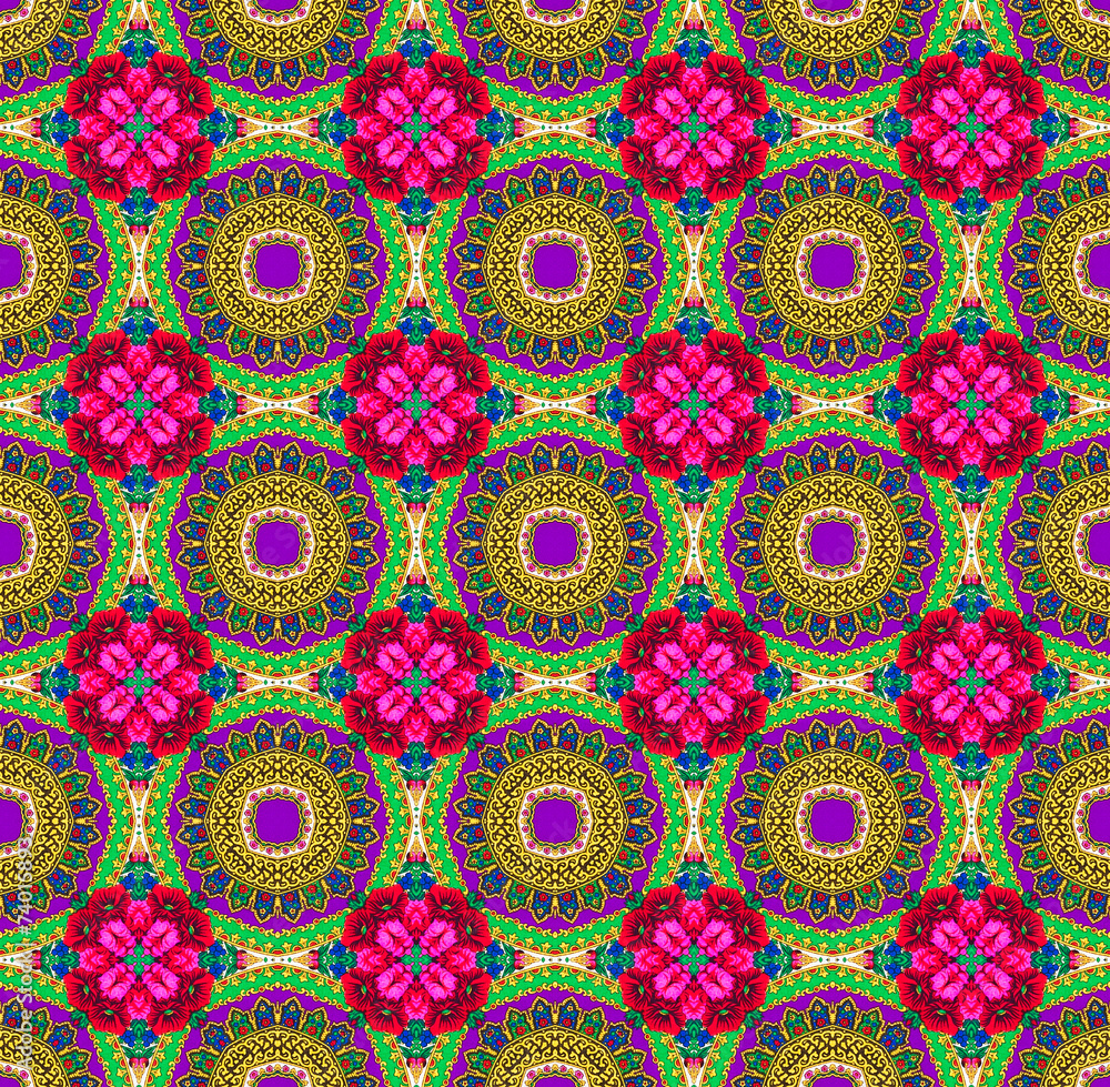 Yellow-red ethnic pattern. Yellow-red ethnic pattern.