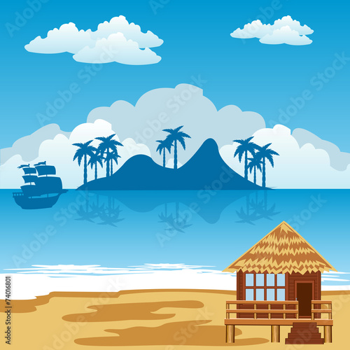 Tropical island and seaside