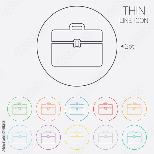 Case sign icon. Briefcase button.