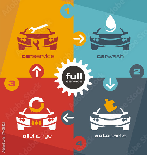 Car service info graphic template