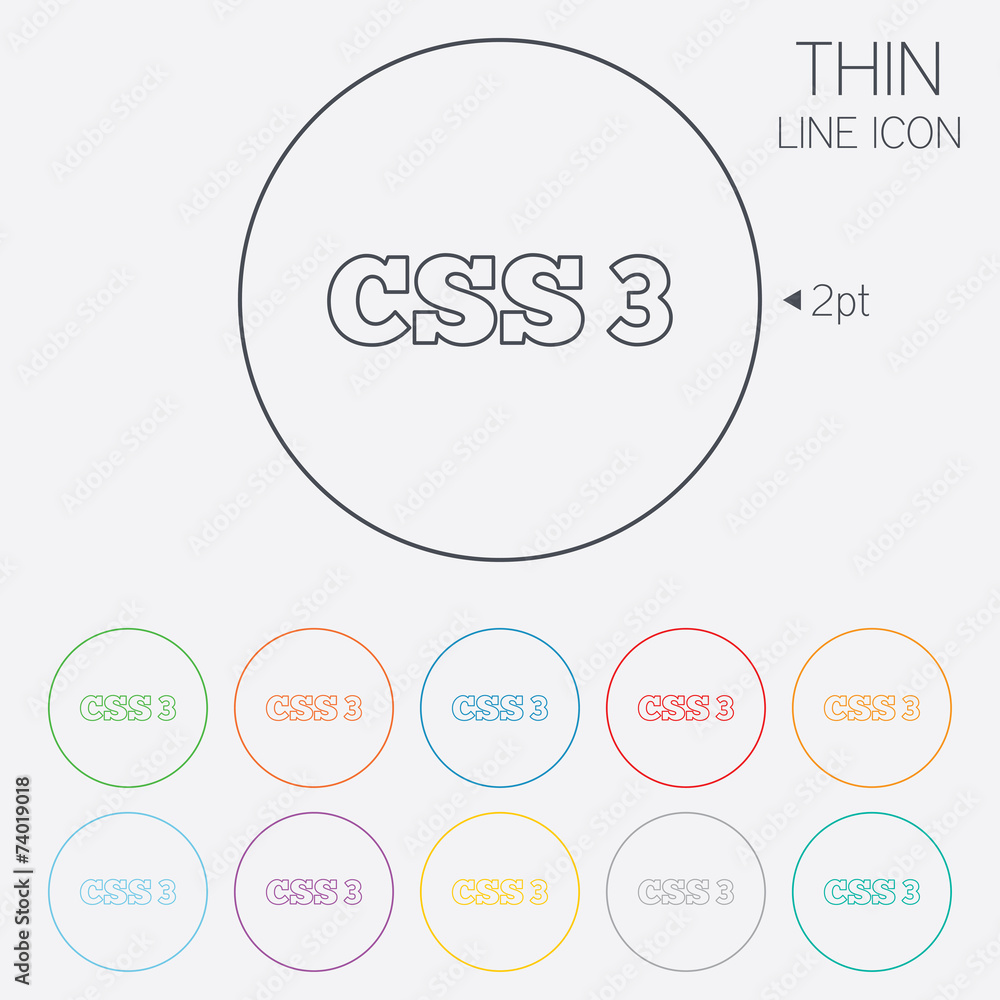 CSS3 sign icon. Cascading Style Sheets symbol. CSS3 sign icon. Cascading Style Sheets symbol.