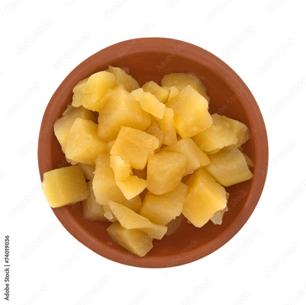 Bowl with a small serving of cooked rutabagas Bowl with a small serving of cooked rutabagas