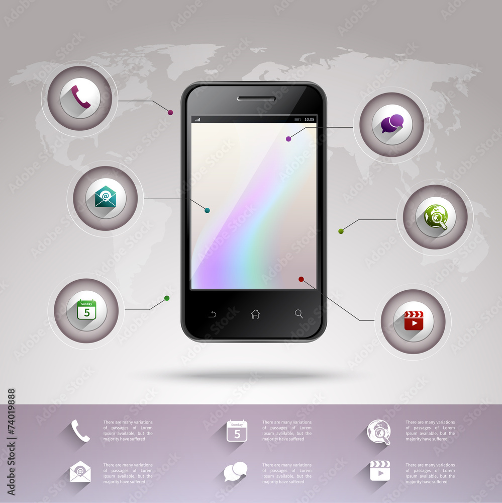 Smartphone infographic template Smartphone infographic template