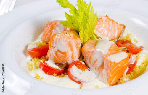 Delicious salmon salad