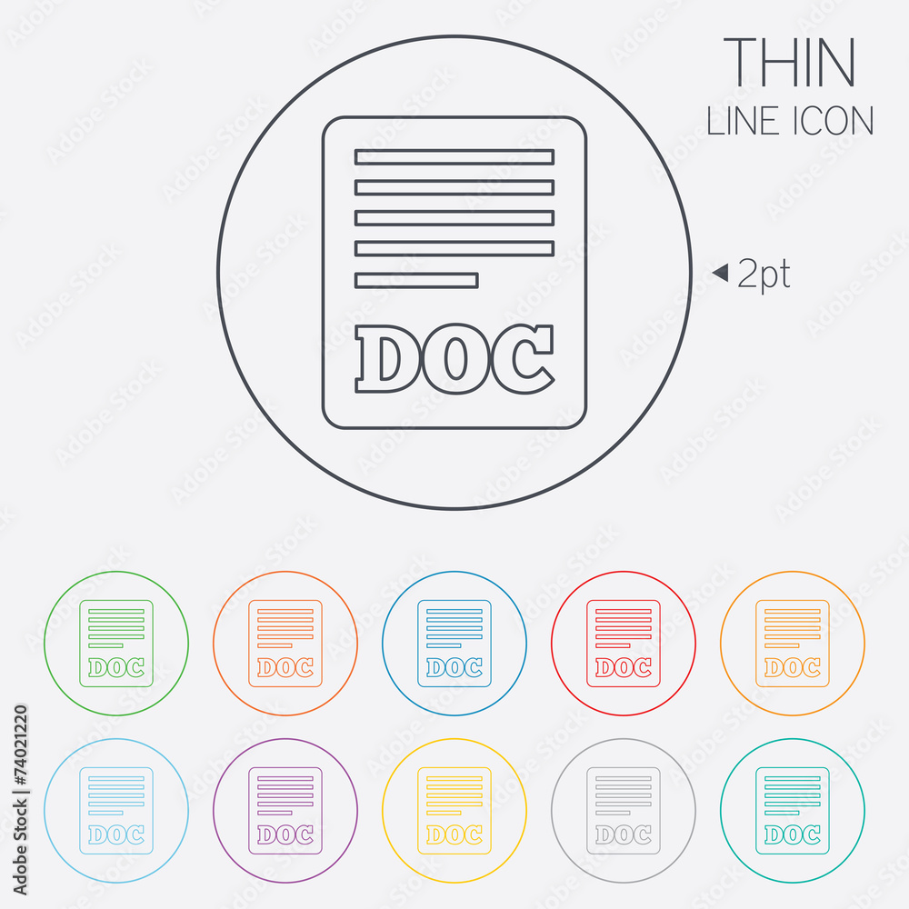 File document icon. Download doc button. File document icon. Download doc button.