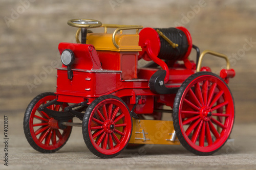 Scale metal model of a retro fire engine photo