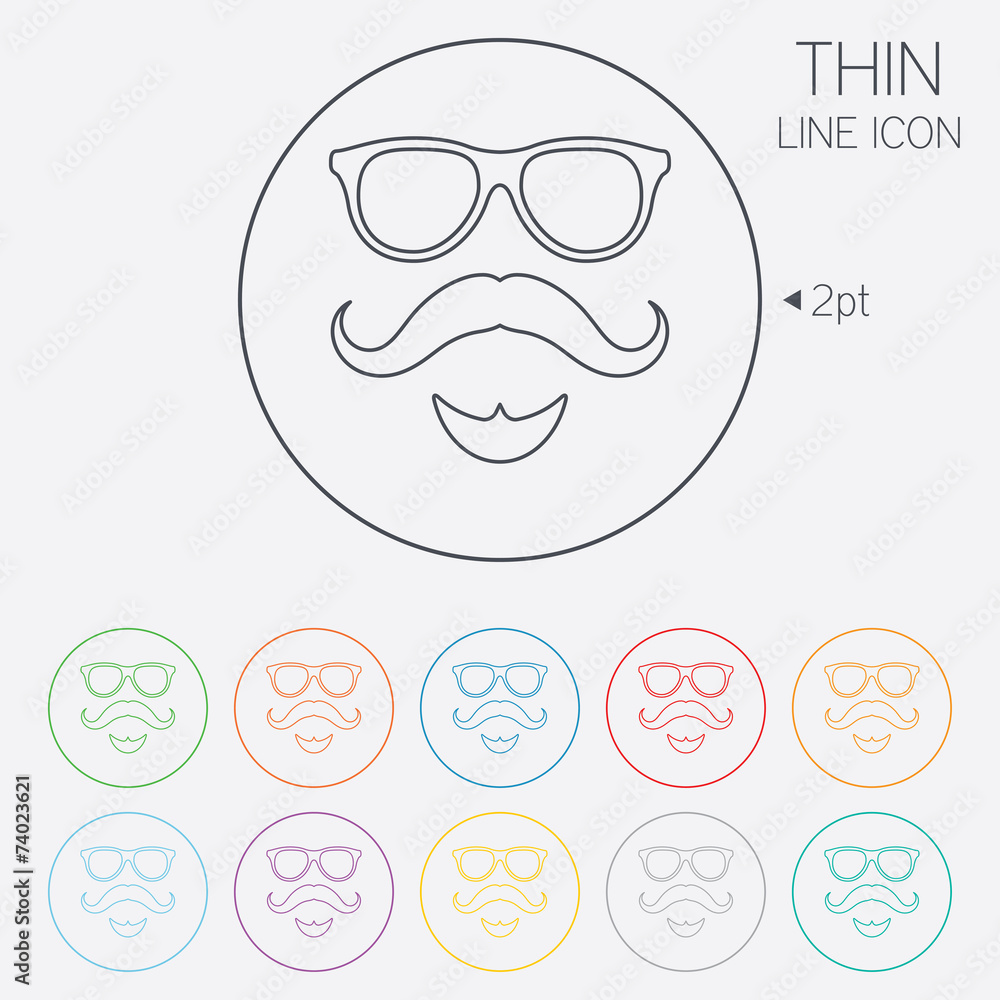 Mustache and Glasses sign icon. Hipster symbol.