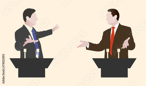 Debate two speakers. Political speeches debates