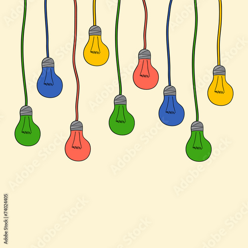 Hanging color bulb