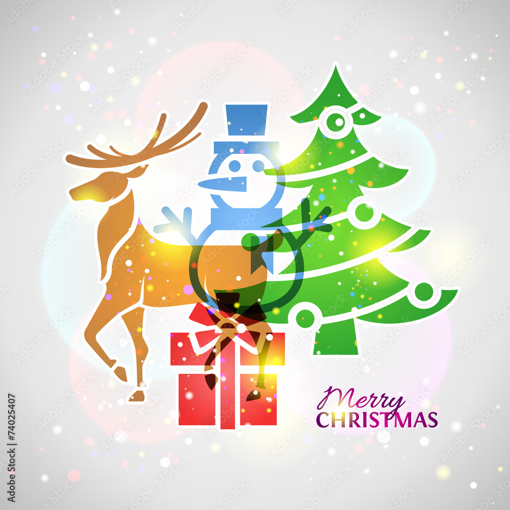 Fototapeta premium Collage of christmas symbols with blending effect