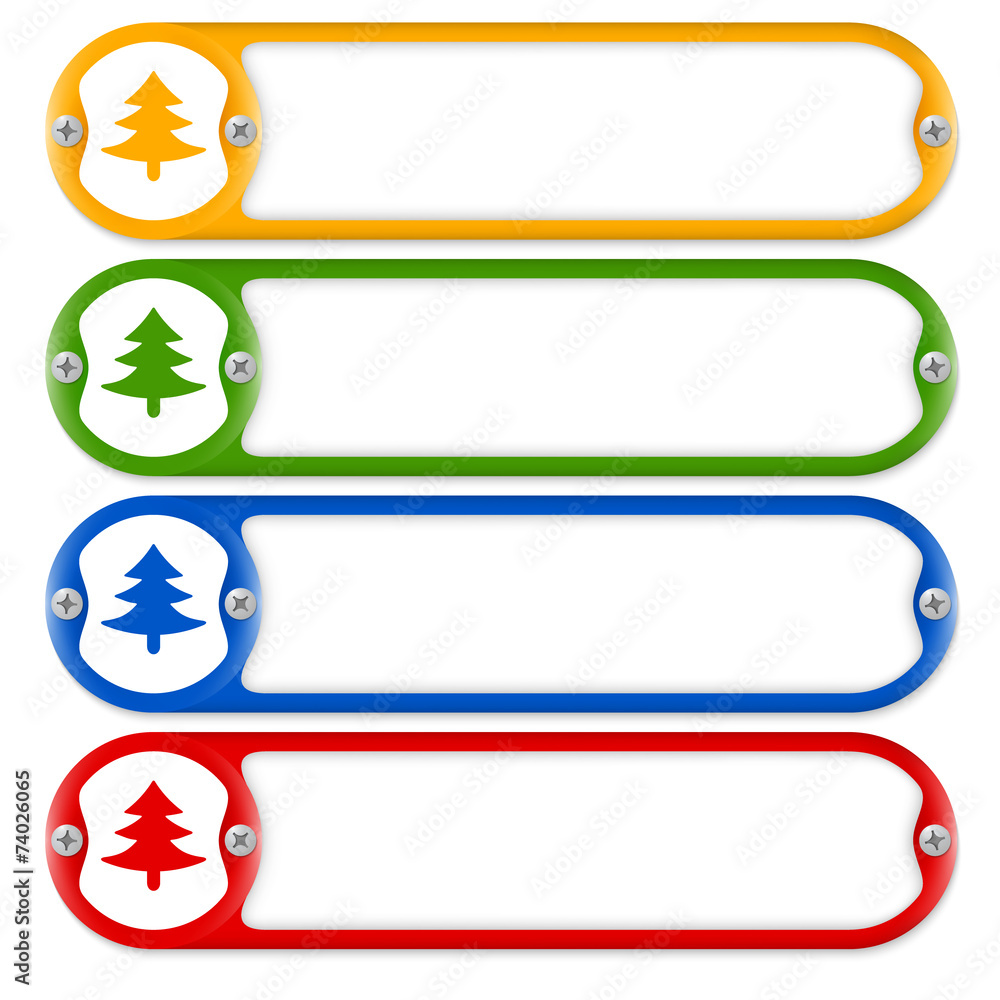 Obraz premium four frames with screws and tree symbol