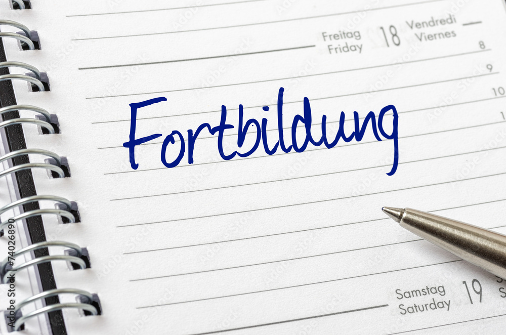 Terminkalender mit dem Eintrag Fortbildung Terminkalender mit dem Eintrag Fortbildung