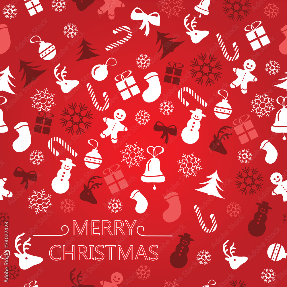 Naklejka premium Christmas background, seamless tiling
