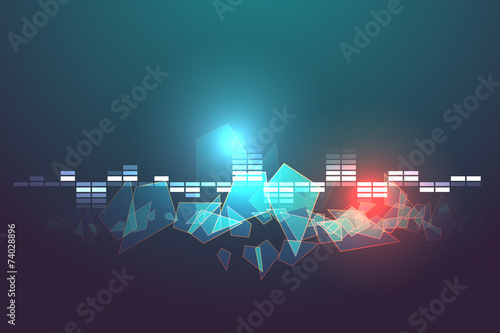 blue and red abstract technology vector background