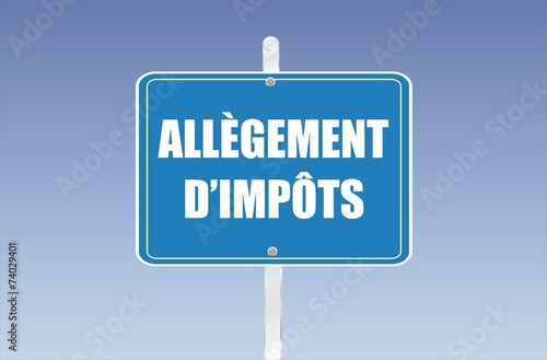 panneau allégement d'impôts