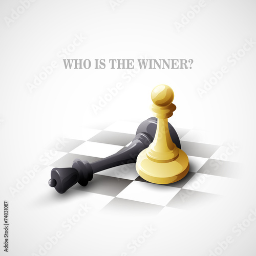 Winning Chess concept. Vector background