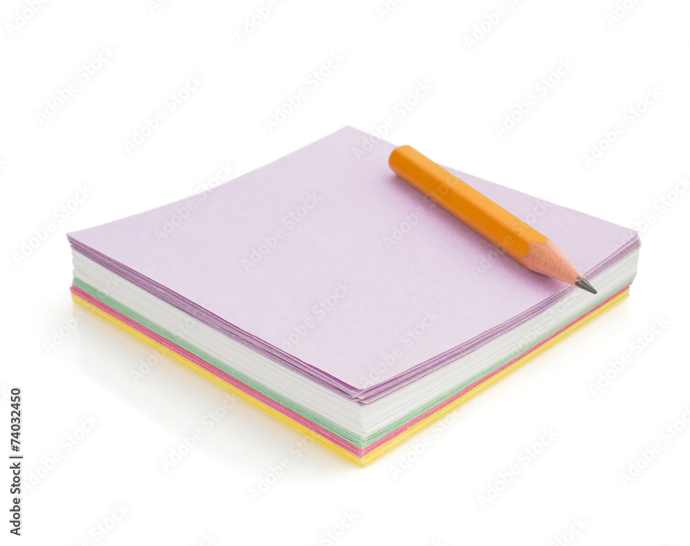 note paper on white