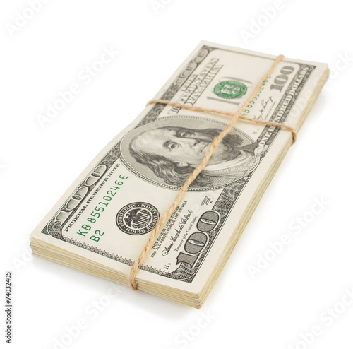 dollars money banknotes on white
