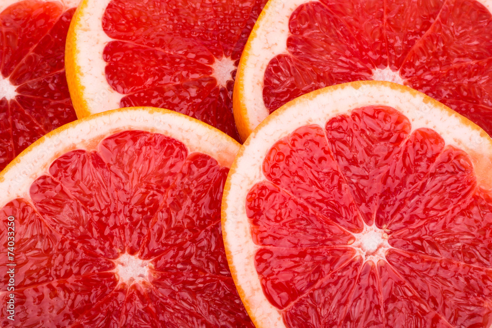 Sliced grapefruit