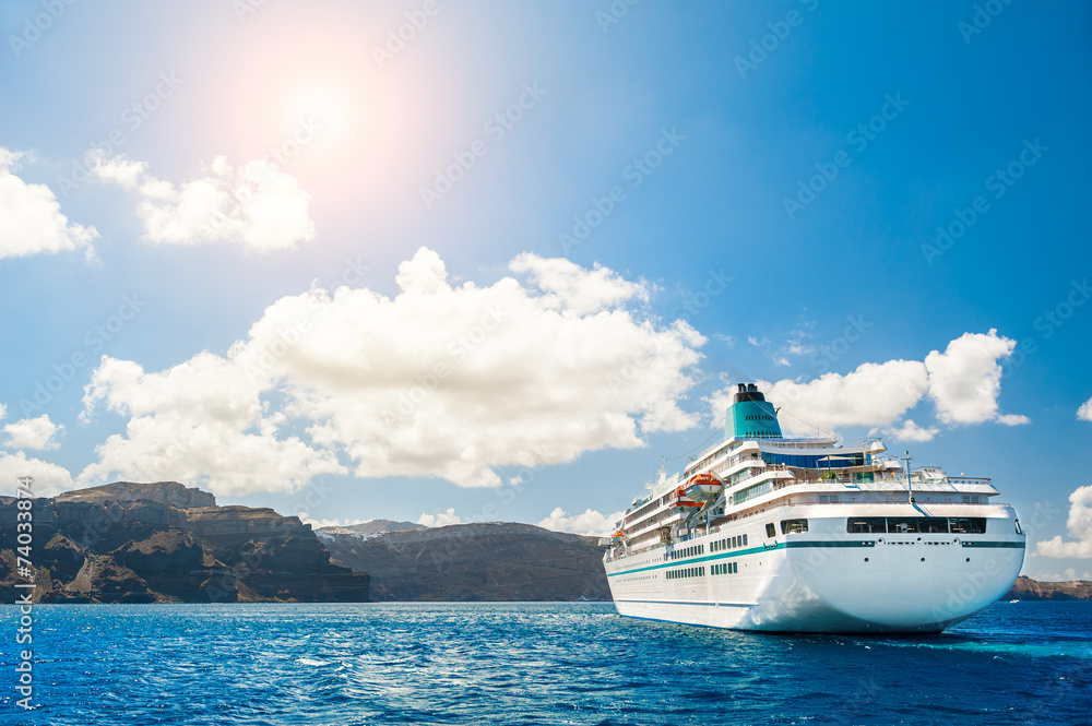 Big cruise liners near the Greek Islands