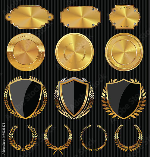 Golden shields, laurels and medals collection
