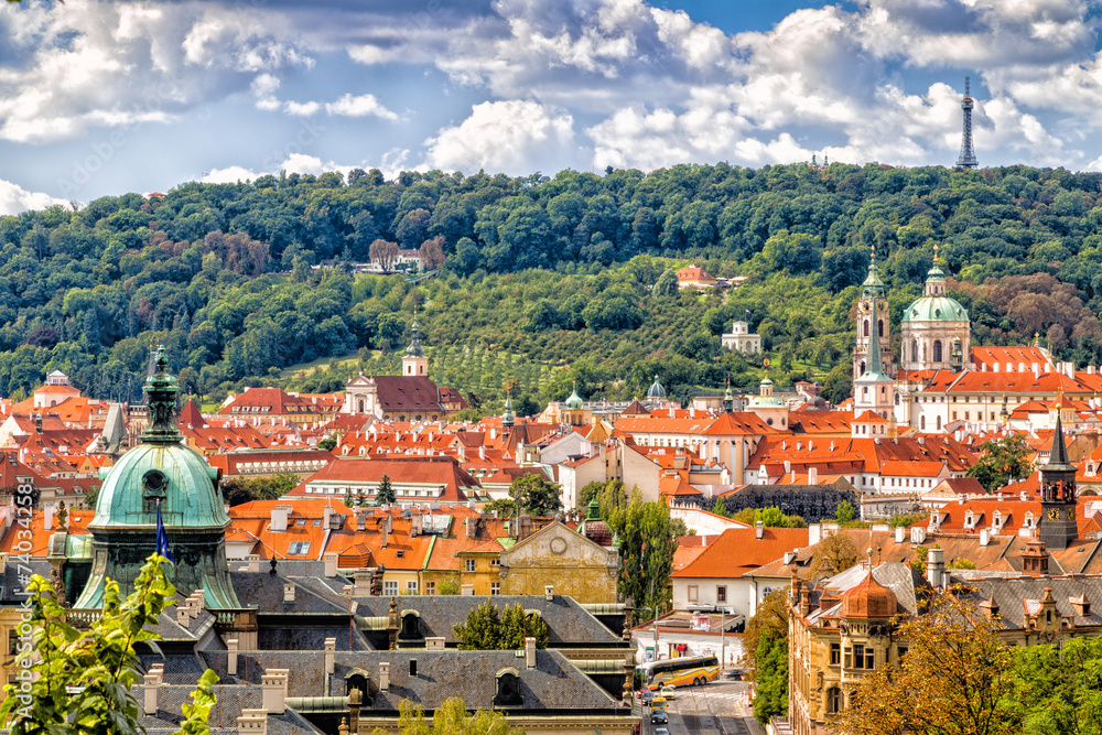 Naklejka premium Prague: buildings and architecture details