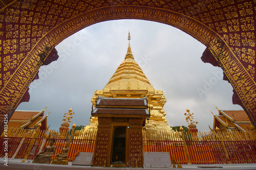 Wat prathat Doi Suthep, landmark of Chiangmai, Thailand photo