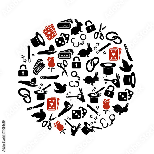 magician icons in circle