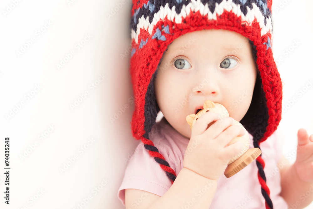 Cute baby in funny hat Cute baby in funny hat