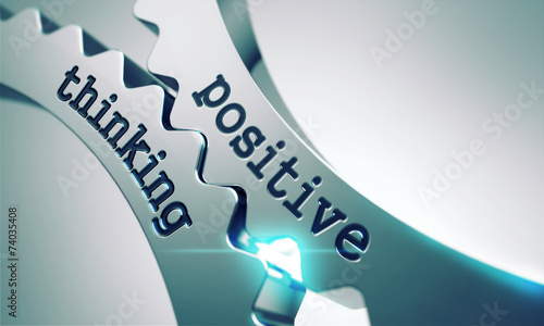 Canvastavla Positive Thinking Concept on the Gears.