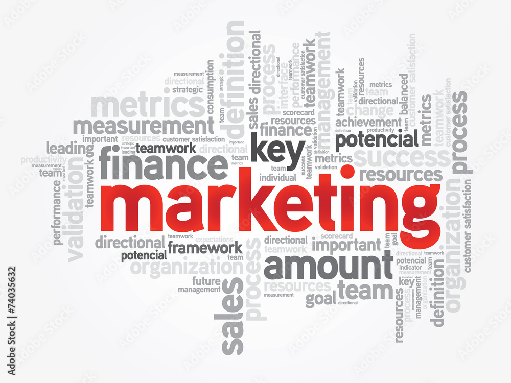 Word cloud of Marketing related items, vector background