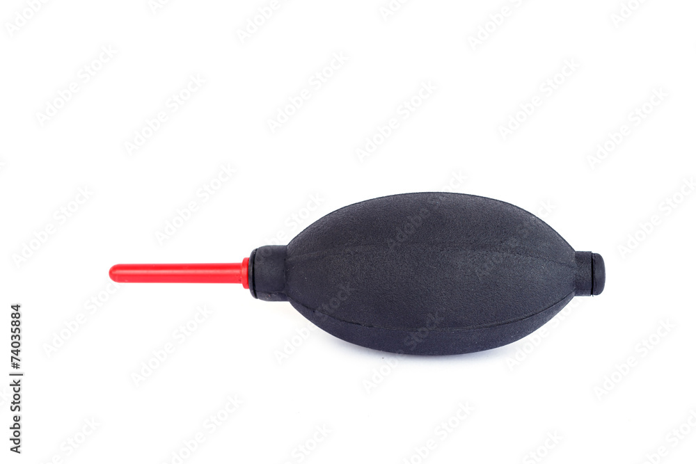 Air blower for lens and camera cleaning isolate on white backgro Air blower for lens and camera cleaning isolate on white backgro