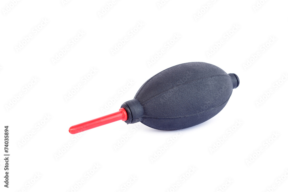 Air blower for lens and camera cleaning isolate on white backgro Air blower for lens and camera cleaning isolate on white backgro
