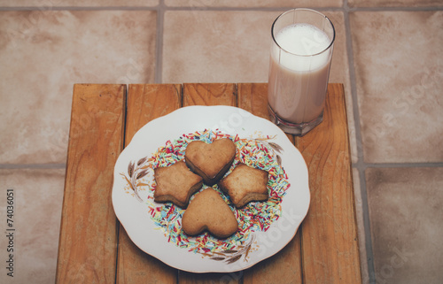 homemade cookies and milk photo