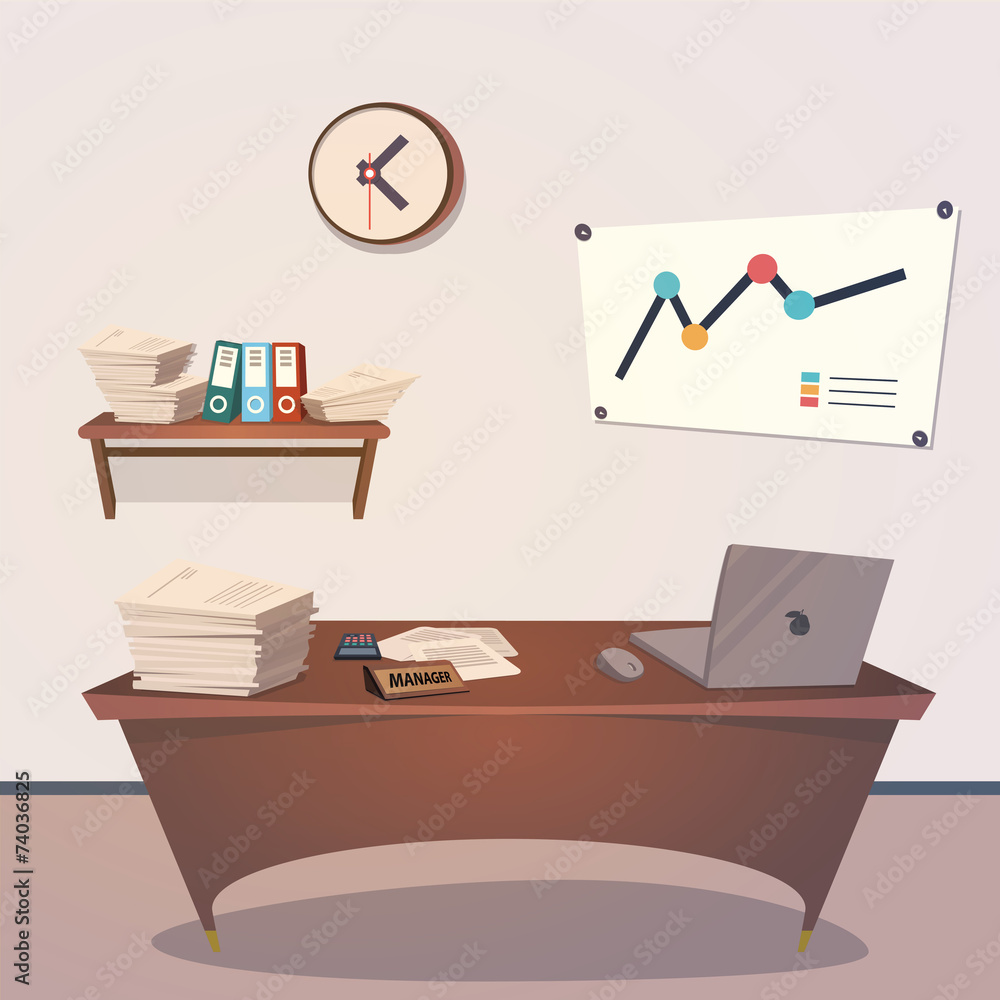 Interior office room.Vector illustration for design Interior office room.Vector illustration for design