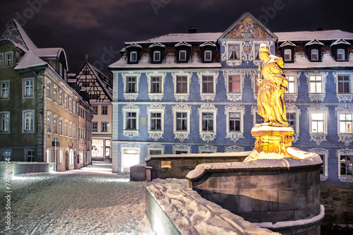 Canvas Print Bamberg at night