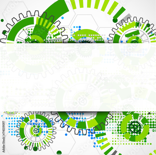 Abstract technology business green colored template background.