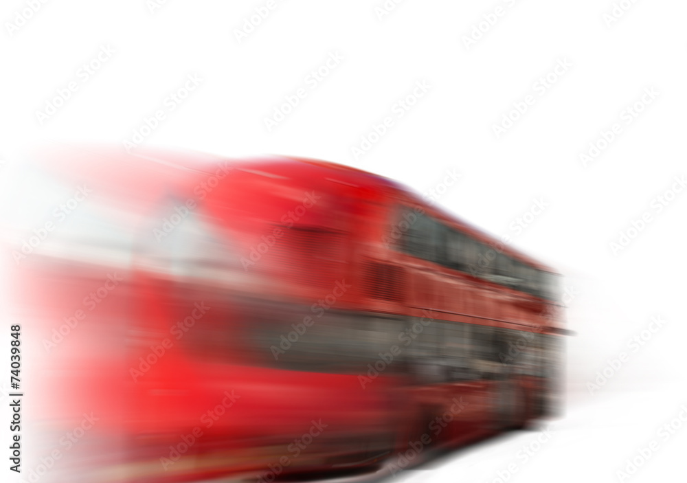 Fototapeta premium Roter Schnell Fahrender Bus