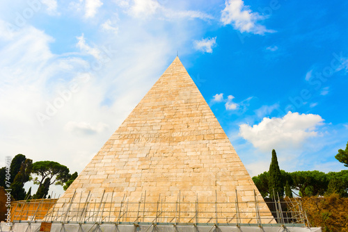 The Pyramid of Cestius in Rome, Italy