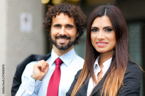 Two businesspeople outdoor