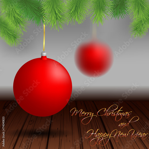 Christmass background with red balls