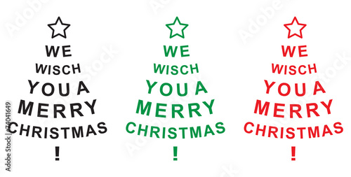 SET: Christmas trees „We wish you a merry Christmas!“