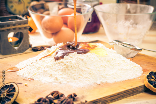 Preparing Christmas iced gingerbread dough Ingredients recipe ki