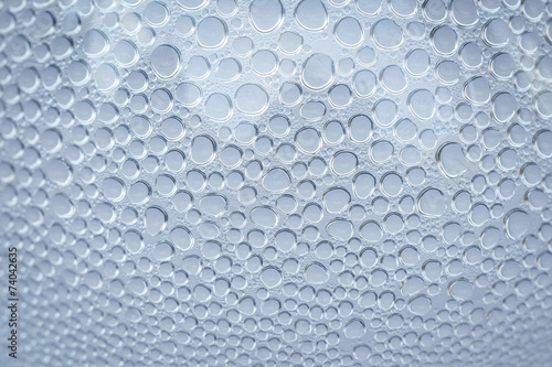 Close up water drop on plastic bottle