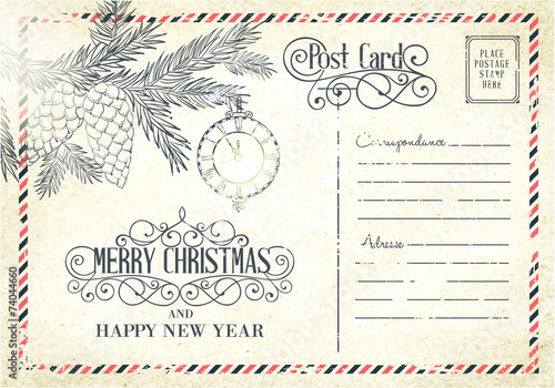 Backdrop of postal card.