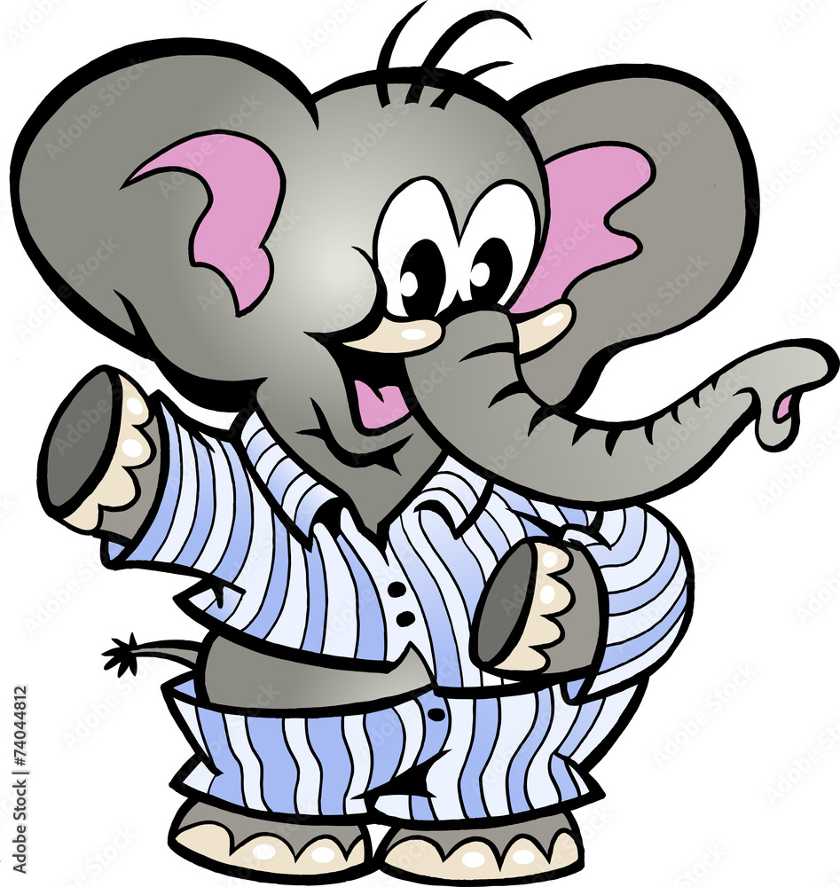 Fototapeta premium A Happy Baby Elephant in Pajamas