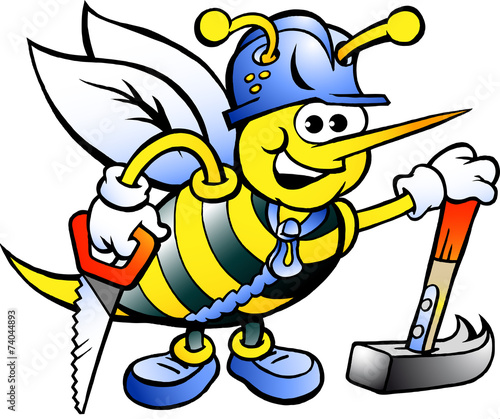 A Happy Working Carpenter Bee